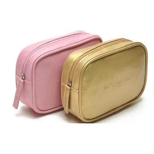 PU Lether Double Sided Women'S Custom Cosmetic Bags with Brush Compartment 