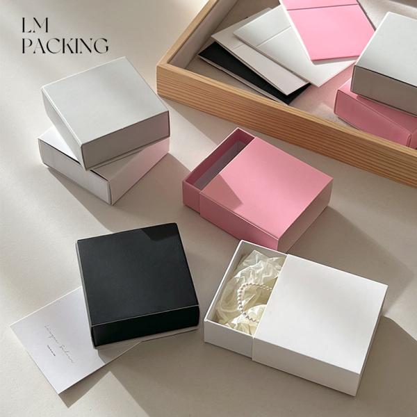 Luxury Wedding Jewelry Gift Box Custom Logo Printed Drawer Storage for Bridal Rings, Earrings, Necklaces