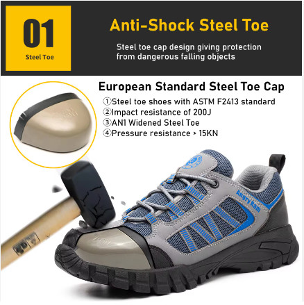 Lightweight Breathable Deodorant Work Shoes Summer Safty Shoes Men Safety Shoes With Rubber Bottom