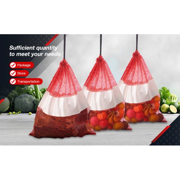Onion Bags Reusable Mesh Produce Storage With Drawstring Firewood Bags Onion Potato Storage Sacks For Garden Vegetable Fruit Produce Packaging Supplies
