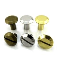 HEX Head Style Solid Brass Flat Head Chicago Rivets de parafuso para artesanato de couro versátil