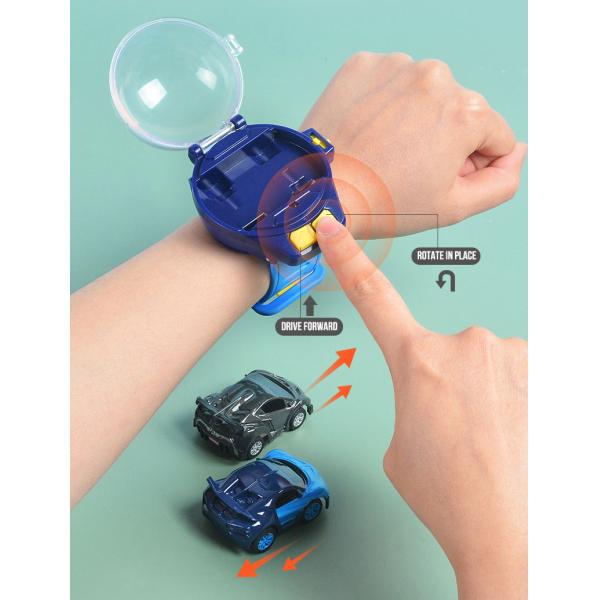 Kids Mini RC Car Watch 2.4 GHz Cartoon RC Racing Car USB Charging 4 Channels for Kids
