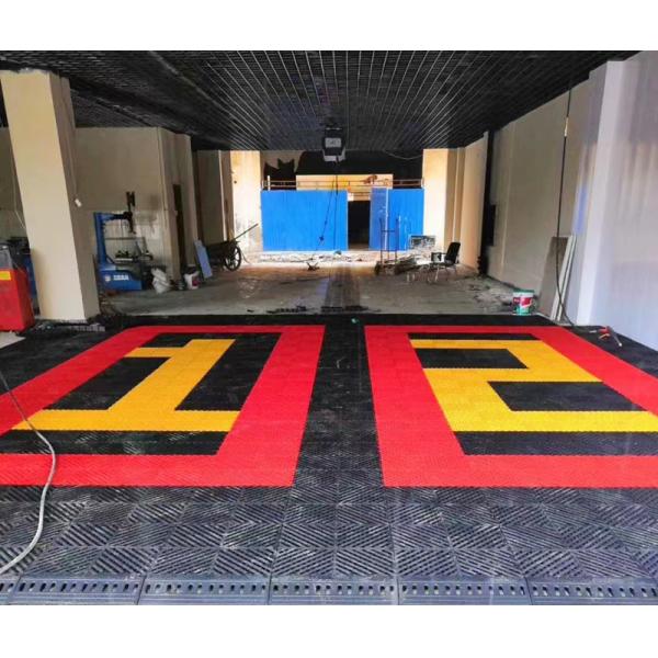 Interlocking Plastic PP Carwash Grating Floor 1.8cm Thickness for Garage Decking Tiles