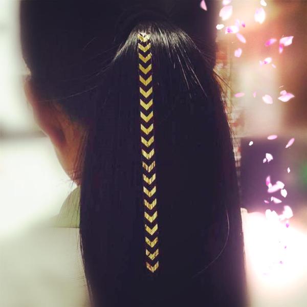 Best Metallic Flash Hair Tattoo for Ponytail