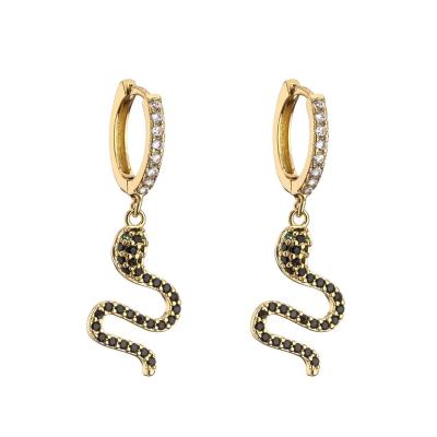 O ouro do zircão de EarringsCustom CZ da serpente da joia do ouro do ODM 18k chapeou