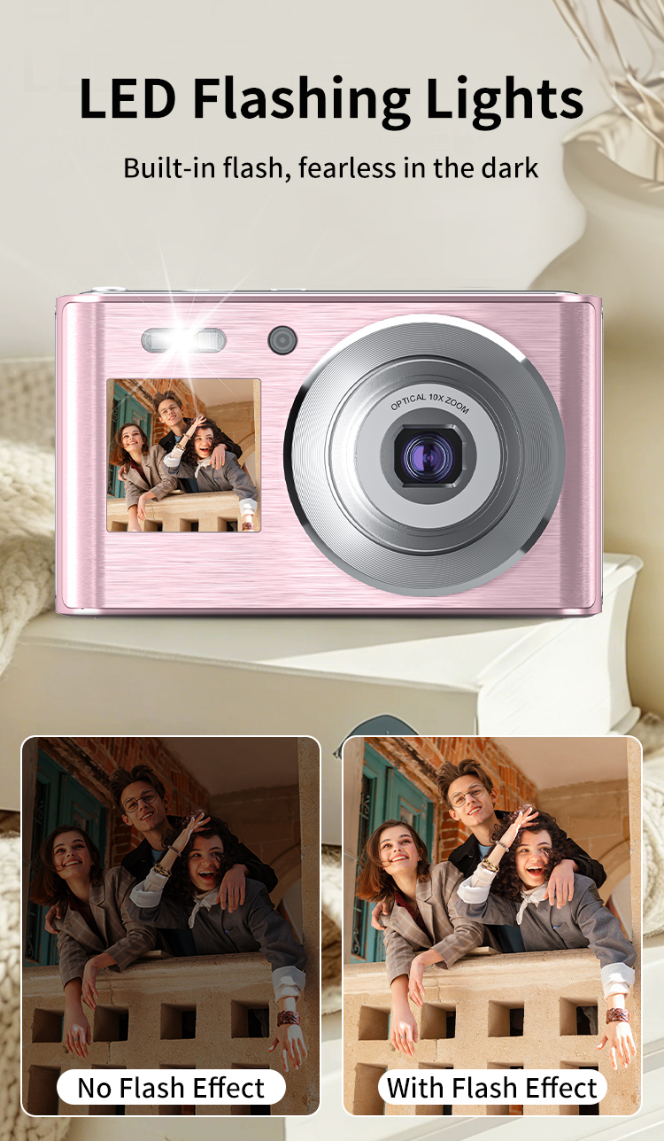 Wholesale Retro CMOS Dual Screen Mirrorless Camera 10x Optical Zoom 4K Video EIS Digital Camera With Compact Design for Beginner