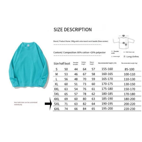 Custom 300g Double-sided Knitted Crew-neck Men's Hoodies Sweatshirts for Winter Health