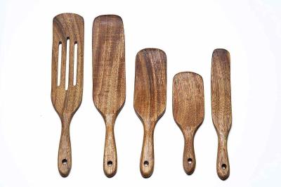 Bamboo de madeira espalha-espalha ferramentas de cozinha utensílios de conjunto de 5pcs
