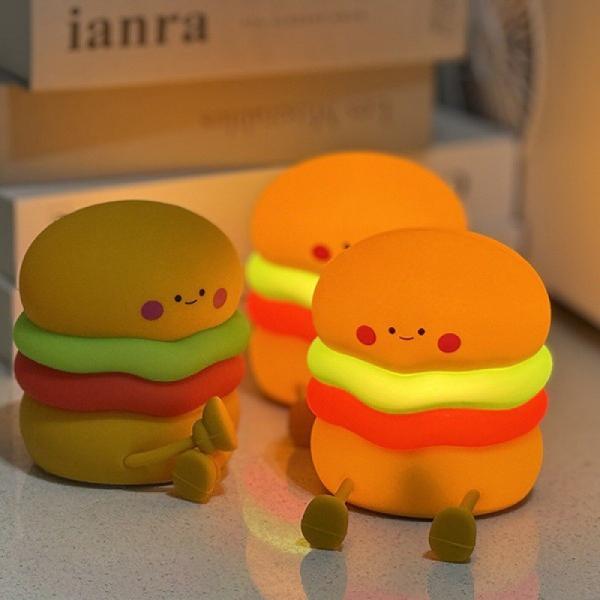 Night Light For Kids Cute Silicone Nursery Hamburger Lamp For Girls Boys Squishy  BedroomNight Light Timer Besides Lamp