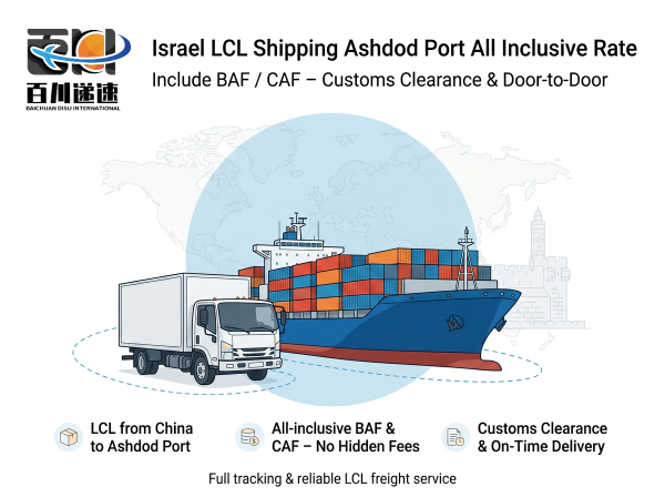 Sea Freight Shipping Service from China to Haifa Israel with LCL FCL All In Price BAF CAF Included and Customs Clearance