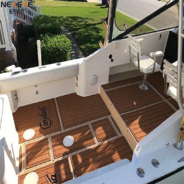 2000 Carolina Classic 25 Fishing Boat Cockpit Floor Mat EVA Faux Teak Marine Decking Pad