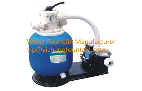 21 Inch Fiberglass Above Ground Pool Sand Filters White / Black Base 1.0HP Pump Set