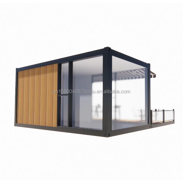 Boutique 20 pieds Restaurant mobile et bar 10 pieds 20 pieds Expédition conteneur en bois cuisine en acier galvanisé pliage 180g cadre en acier