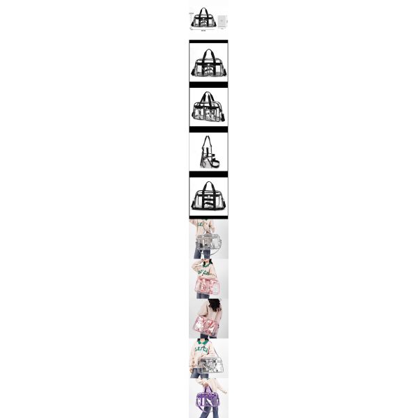 PVC Transparent Travel Tote Bag Women's Large Capacity Shopping Fashionable Personalized Backpack Fully Waterproof Student School Bag