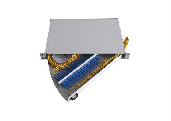 24 Ports FTTH Fiber Optic Distribution Box , Rack Mounted Optical Fiber Distribution Cabinet