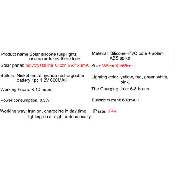 Solar Silicone Tulip Lights ground decoration lawn lamp