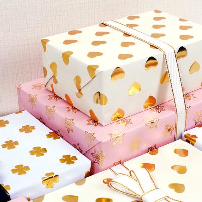 50*70CM Floral CMYK Printed Gift Wrapping Paper Non Softening Present Wrapping Paper