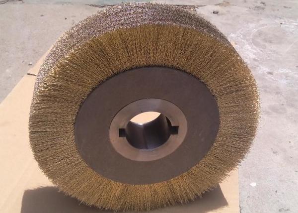 Narrow Face 300mm Brass Wire Wheel / Brass Wire Brush Wheel With Double Keyseat