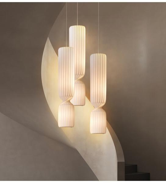 Danish Designer Cylindrical Shape Silk Pendant Lamp(WH-AP-591)