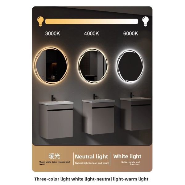 Alien Smart Tornado LED Light-Up Wall-Mounted Makeup Mirror Touch Switch Modern Design for Bathroom Use Hotels Apartments