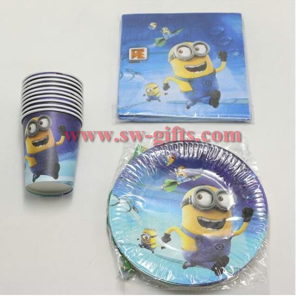 Minions Disposable Party Set Birthday Decorations Kids Boy Baby Shower Cup Plate Napkins Tablecover Tableware