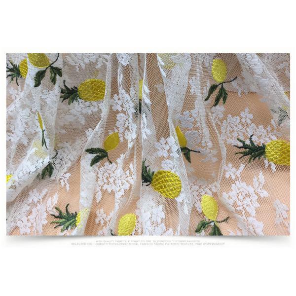 2018 Summer Newest Style Pineapple Embroidery Fabric 140cm wide for wedding dress