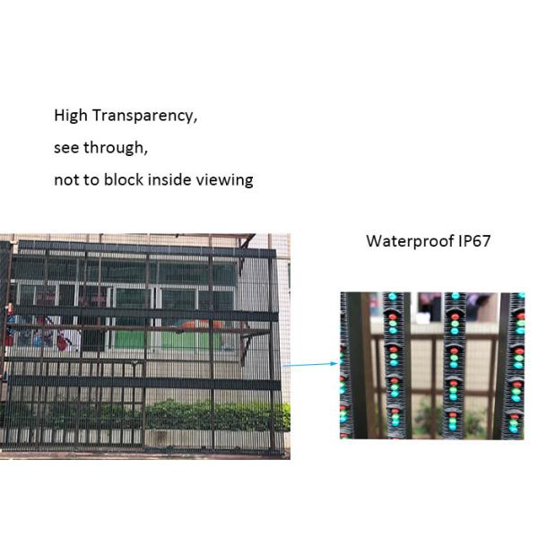 Light weight easy installation see-through Led Curtain Display with Meanwell Power supply