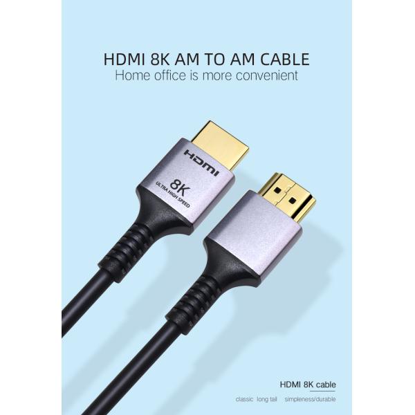 Aluminum Alloy 0.5m 1m 1.5m 2m 2.5m 3m 48gbps 8k Hdmi  Cable For Laptop