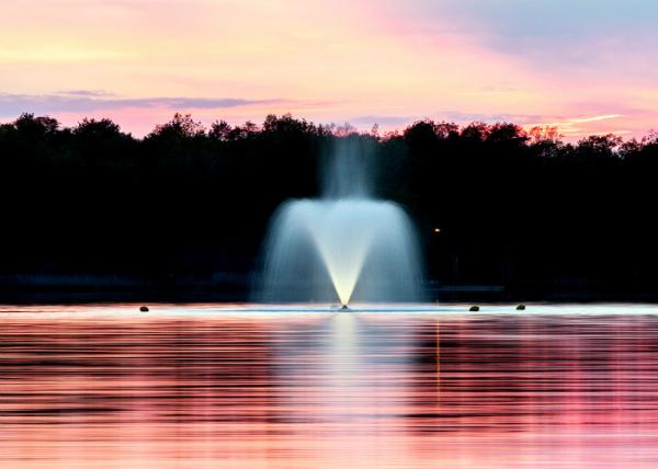 Outdoor Garden V Shape Small Musical Fountain Colorful 12 Month Free Warranty