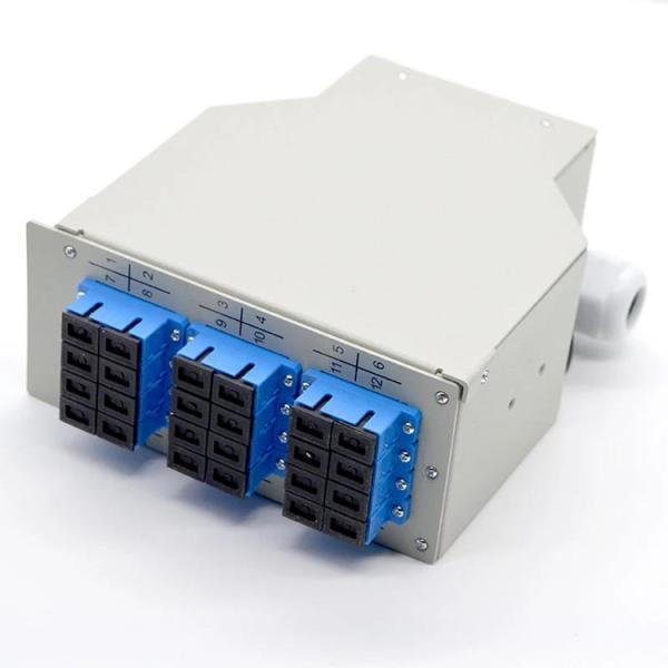 24fibers Din-Rail Fiber Optic Termination Box Cold-Roll Steel 12 Ports Sc Duplex