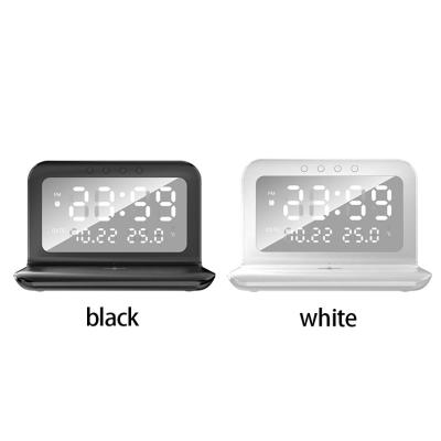 Custom Logo Wireless Phone Charger Clock , LED  Digital Clock With Charging Pad