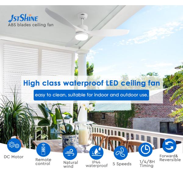 Fã de teto branco do diodo emissor de luz de 3 lâminas plásticas, fã de teto impermeável com o motor leve da C.C.