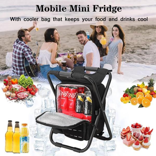 Outdoor Table 3 in 1 Portable Folding Cooler Backpack Chair for Camping and Hiking