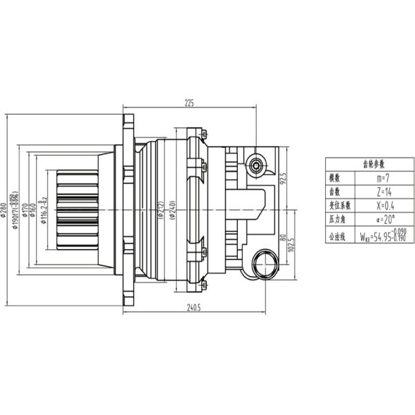 Hydraulic Excavator Swing Motor High Speed PCR-4B-20A-P-9182A