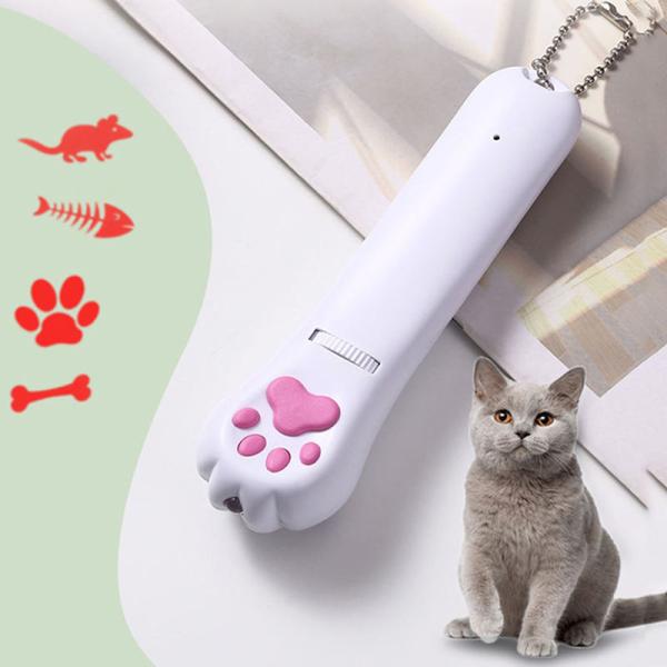 持続可能なABSキャットレーザーおもちゃ ホワイトUSB充電レーザーポインタ キャットおもちゃ