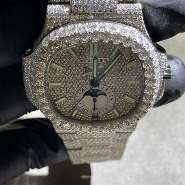 Бюст 3ATM Moissanite вниз с диаманта шкалы дозора Bling наблюдает водоустойчивое