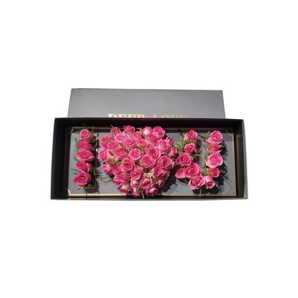 CMYK Rectangular Cardboard Flower Box With Liners And Foams