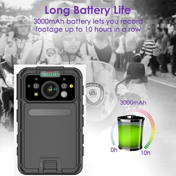 câmeras gastas do corpo da polícia de Mini Body Worn Camera IP68 da exposição 3.1inch
