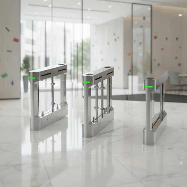 Anti Pinch Turnstile Flap Barrier Gate ,  Facial Recognition Turnstile With Counting Function
