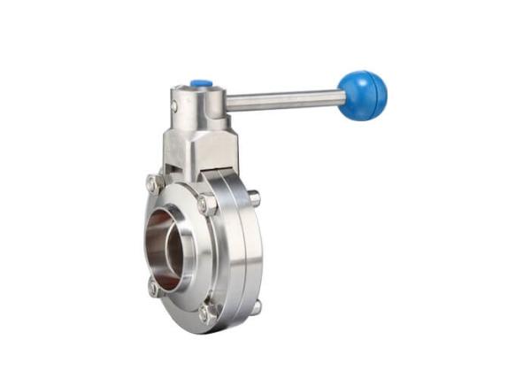 Industrial DIN Clamp Welded Butterfly Valve Stainless Steel  18 Months Warranty