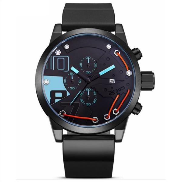 Quartz Mirror Silicone Digital LED Sports Watch 50mm Analog Digital Sports Watch