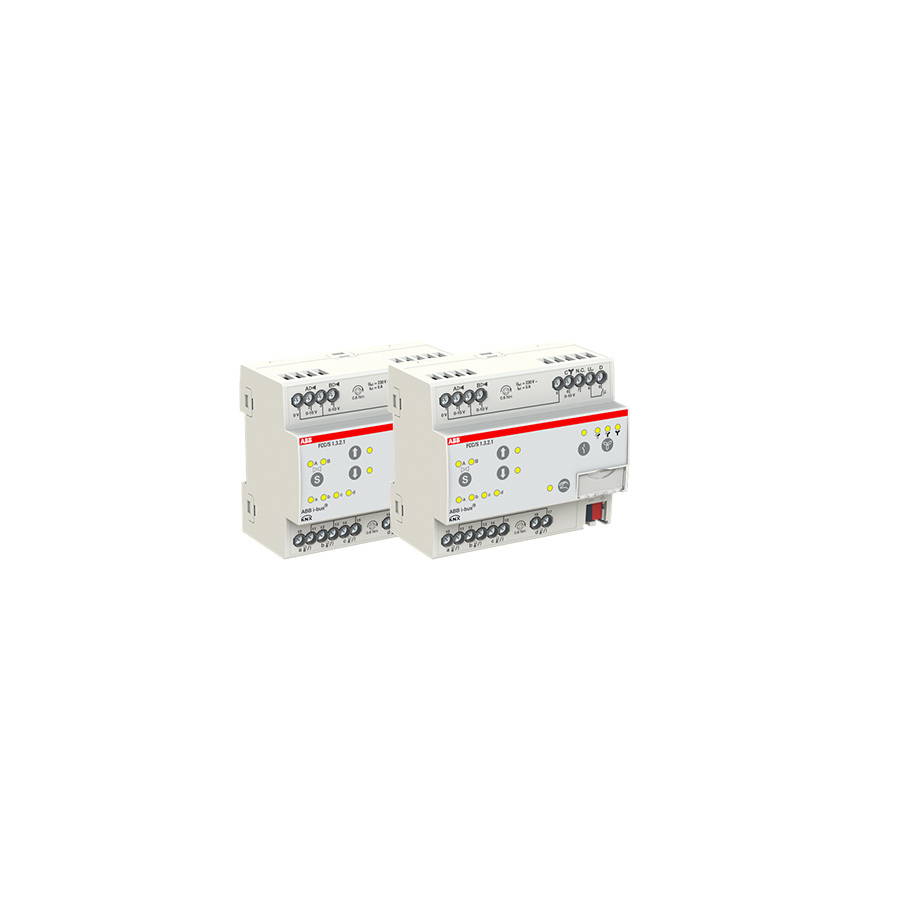 FCC/S1.3.2.1 ABB KNX Fan Coil Controller 3-Fold 0-10V Analog Output with Manual Operation Override Slide Switches