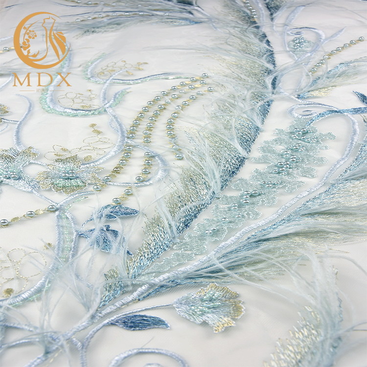 Исключительная Bridal вышивка 3D шнурует ширину ткани 135cm связала с пер