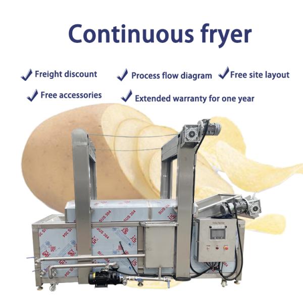 200kg/H 42kw Garri Frying Machine Pork Rinds Fryer Potato Spring Machine