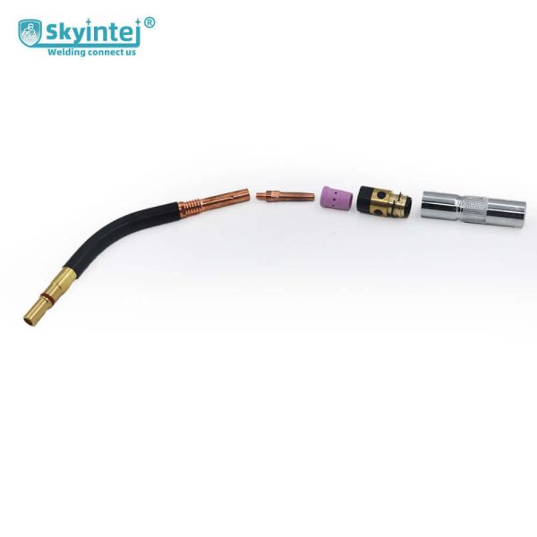 KR350 Copper Plated Air Cooled 500A DC Flexible Swan Neck Skyintej MIG Torch Black Hand Grip CO2 Welding Equipment
