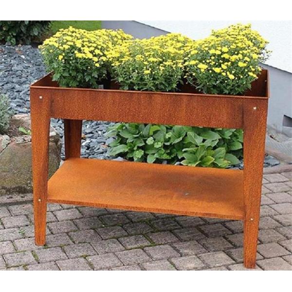 Плантатор и стойка кровати сада Corten на открытом воздухе твердого металлического прямоугольника стальные поднятые