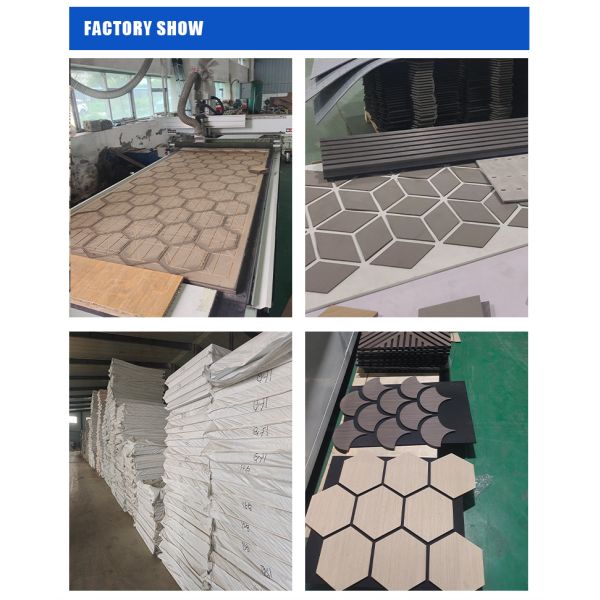 Modern Hexagon AKUpanel Grade B1 Fireproof 2400x600mm Sound Proofing Wall Panels