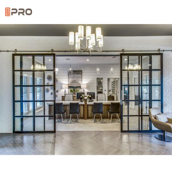 White Interior Hardware Glass Bathroom Barn Doors Sliding Barn Door Kit