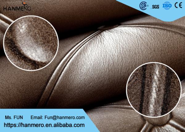 Luxurious Living Room Wallpaper Brown Color with 3D Leather Pattern , 0.53*10M size