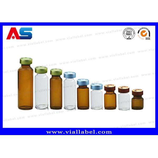 Blue / white / Black 3ml 15ml Pharmaceutical Tubular Small Glass Containers With Lids